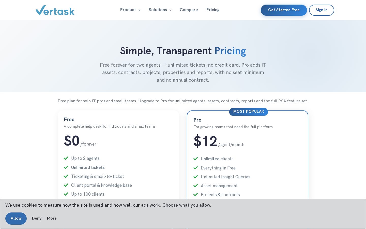 Vertask Pricing