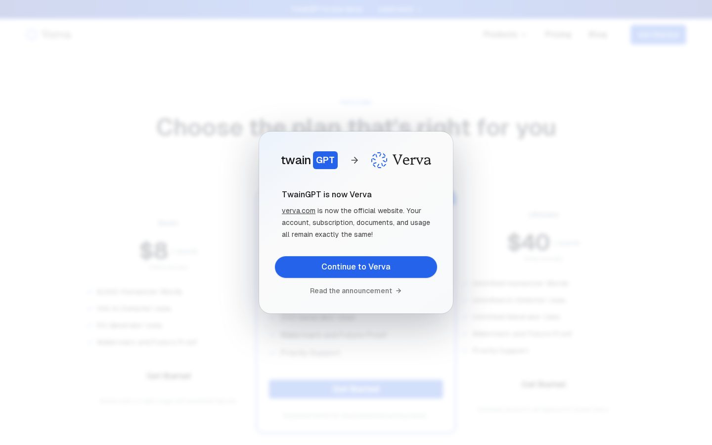 Verva Pricing