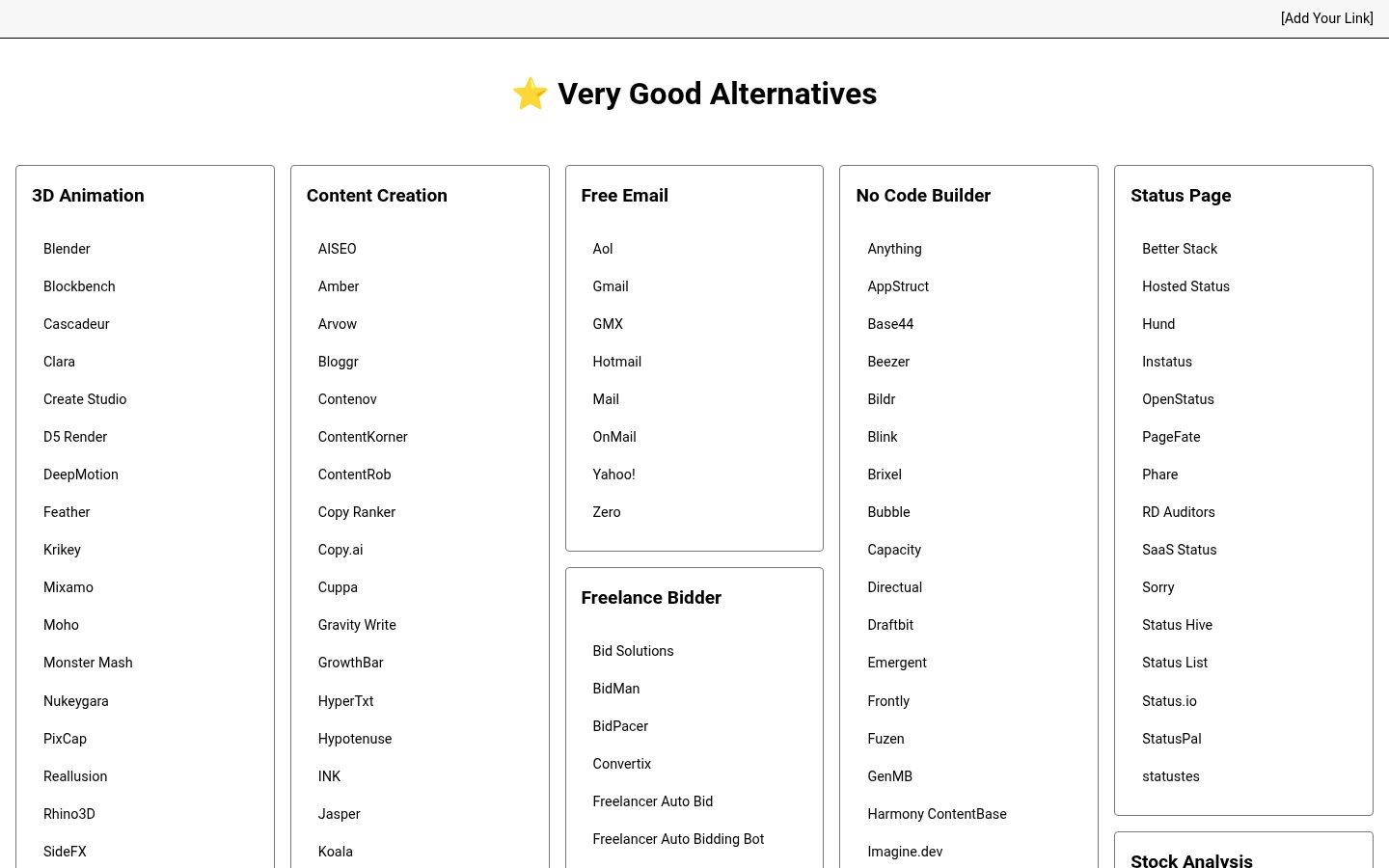 Very Good Alternative Homepage