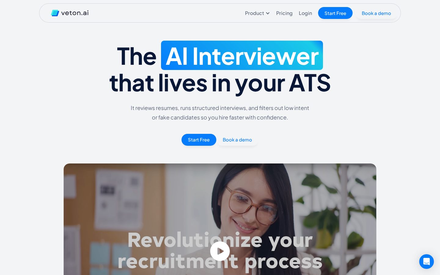 Veton AI Homepage