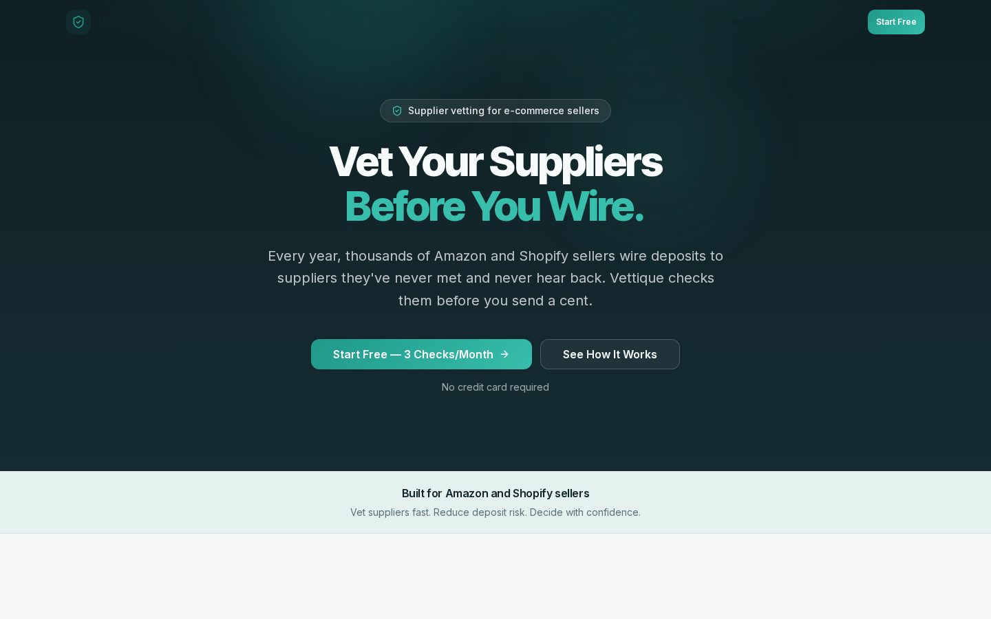 Vettique Homepage
