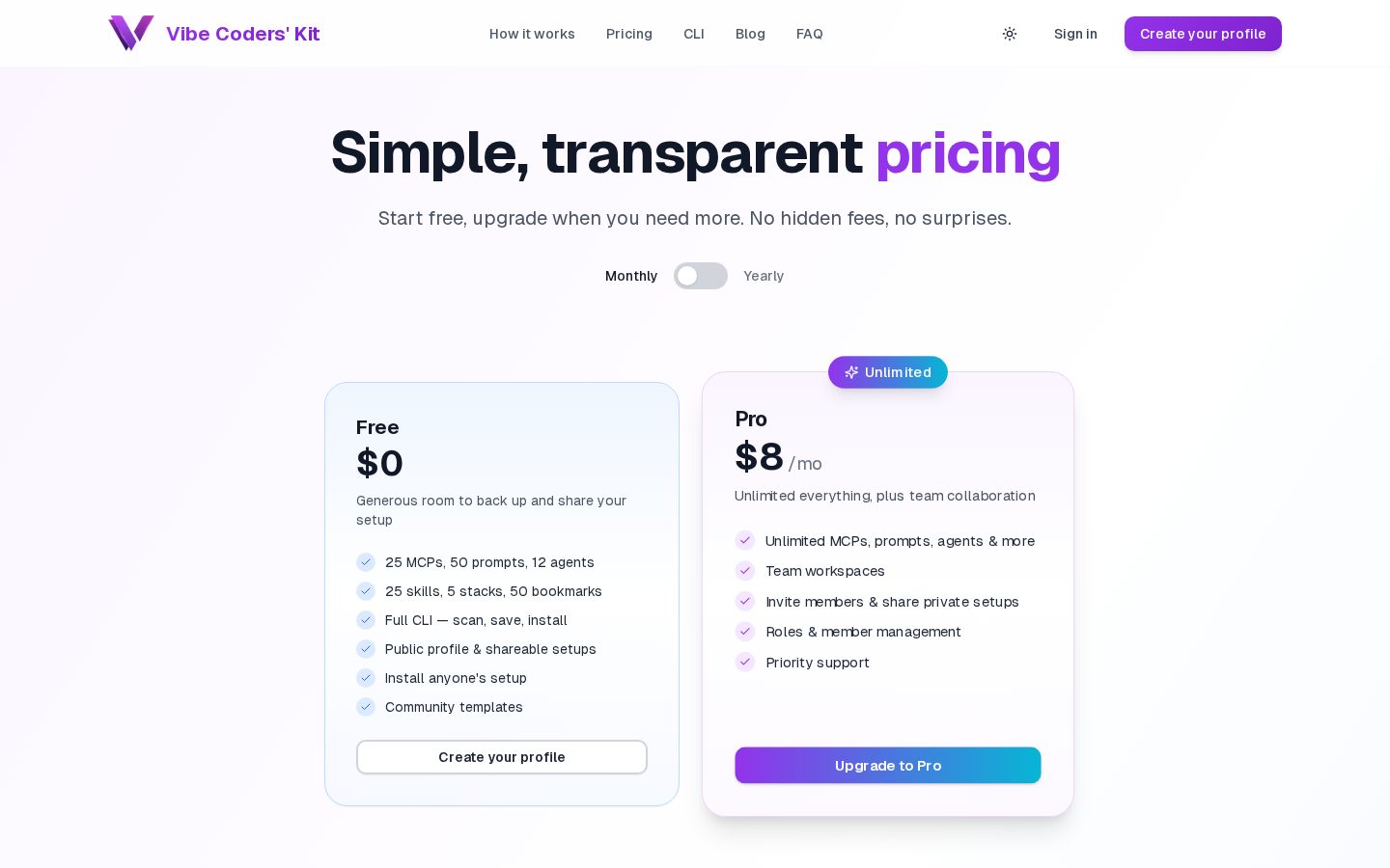 Vibe Coders Kit Pricing