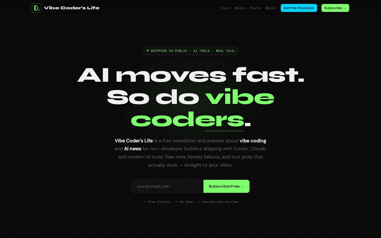 Vibe Coder's Life Homepage
