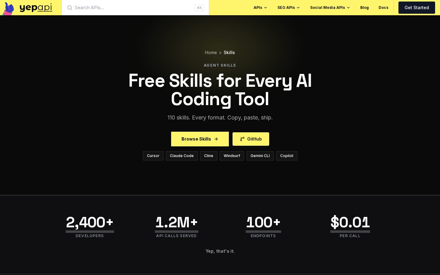 Vibe Coding Agent Skills Homepage