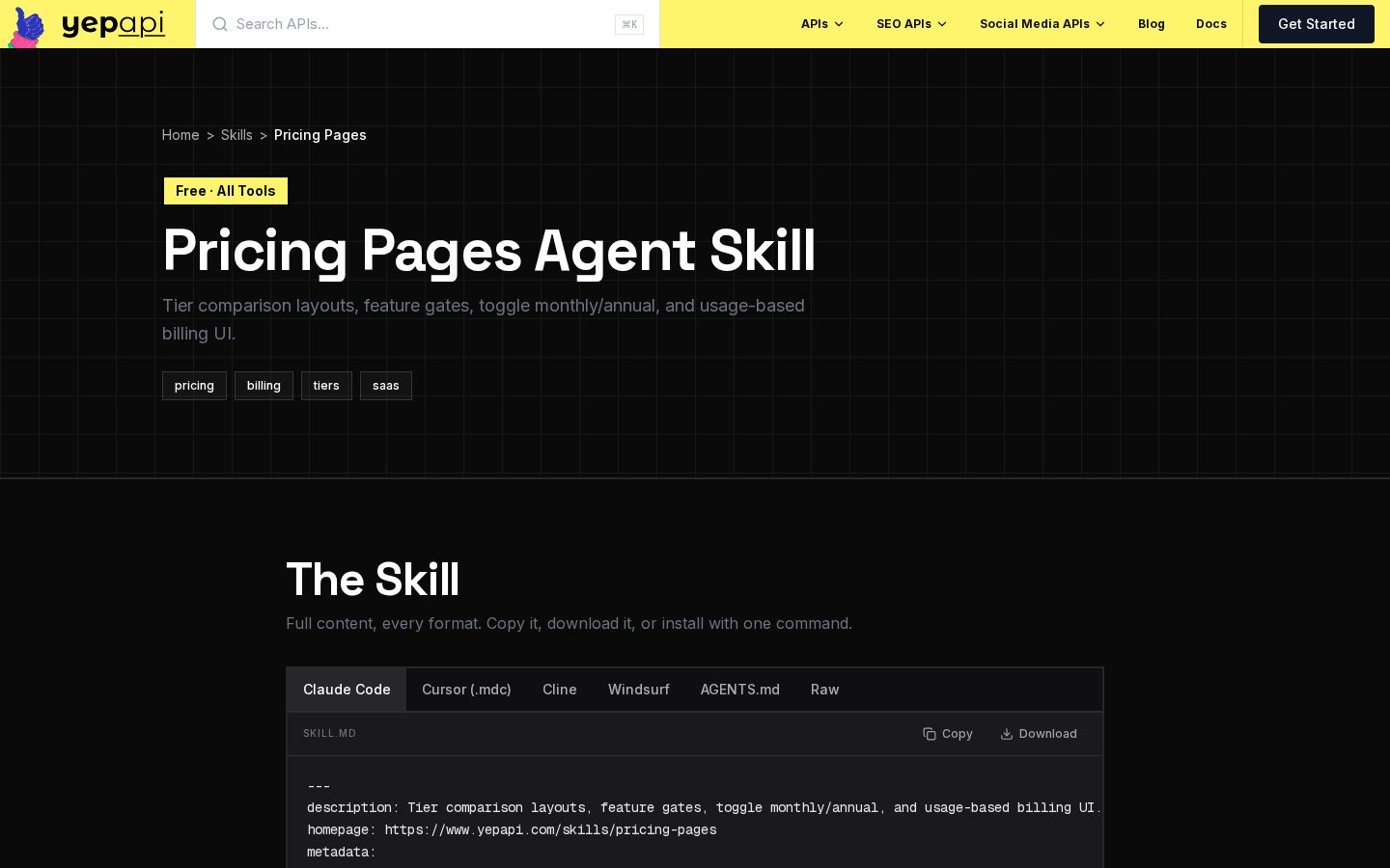 Vibe Coding Agent Skills Pricing