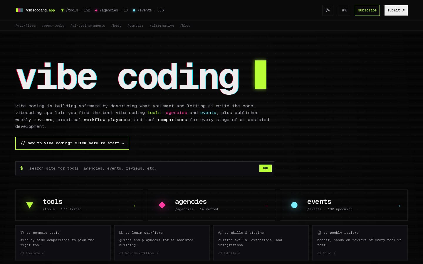 Vibe Coding App Homepage