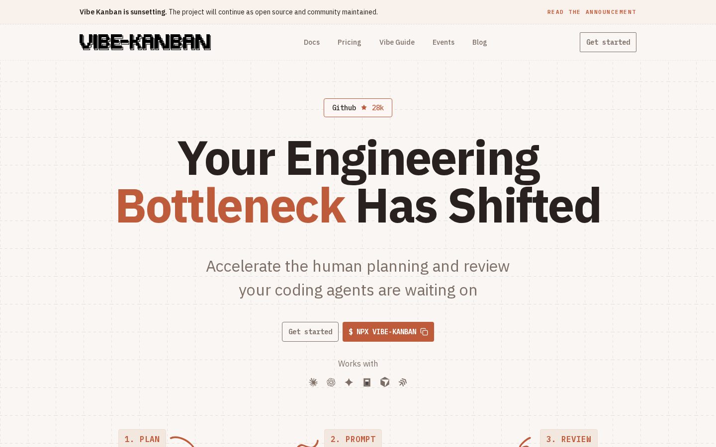 Vibe Kanban Homepage