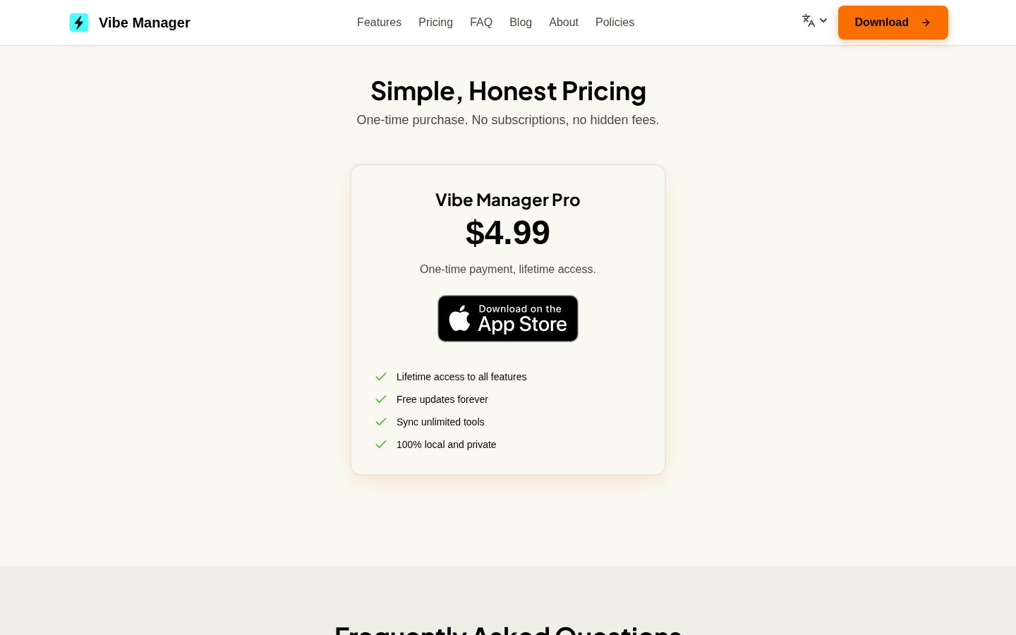 Vibe Manager Pricing