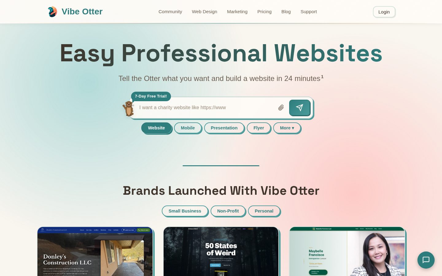 Vibe Otter Homepage