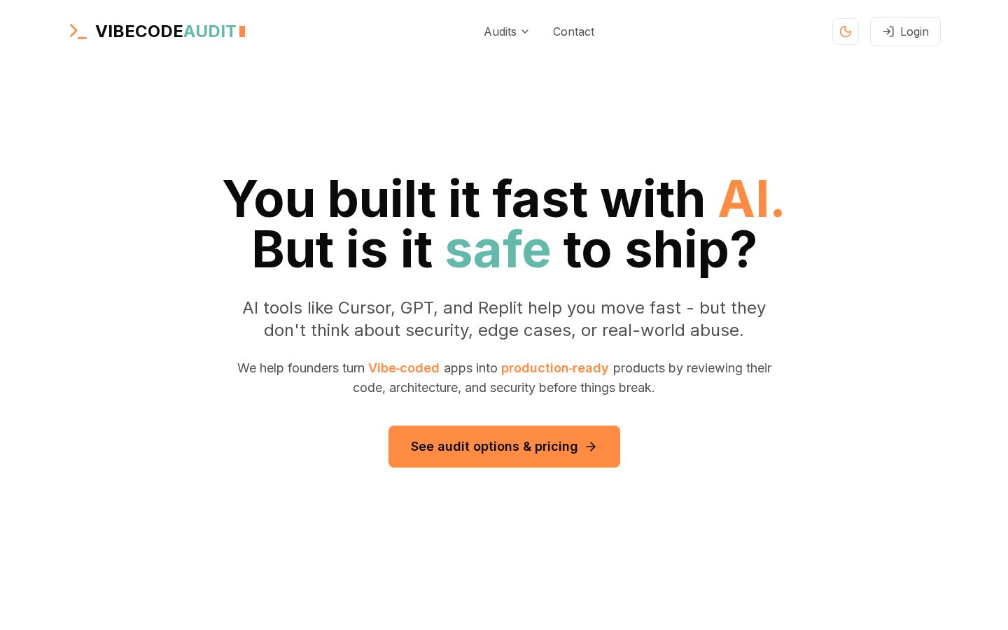 Vibecode Audit Homepage