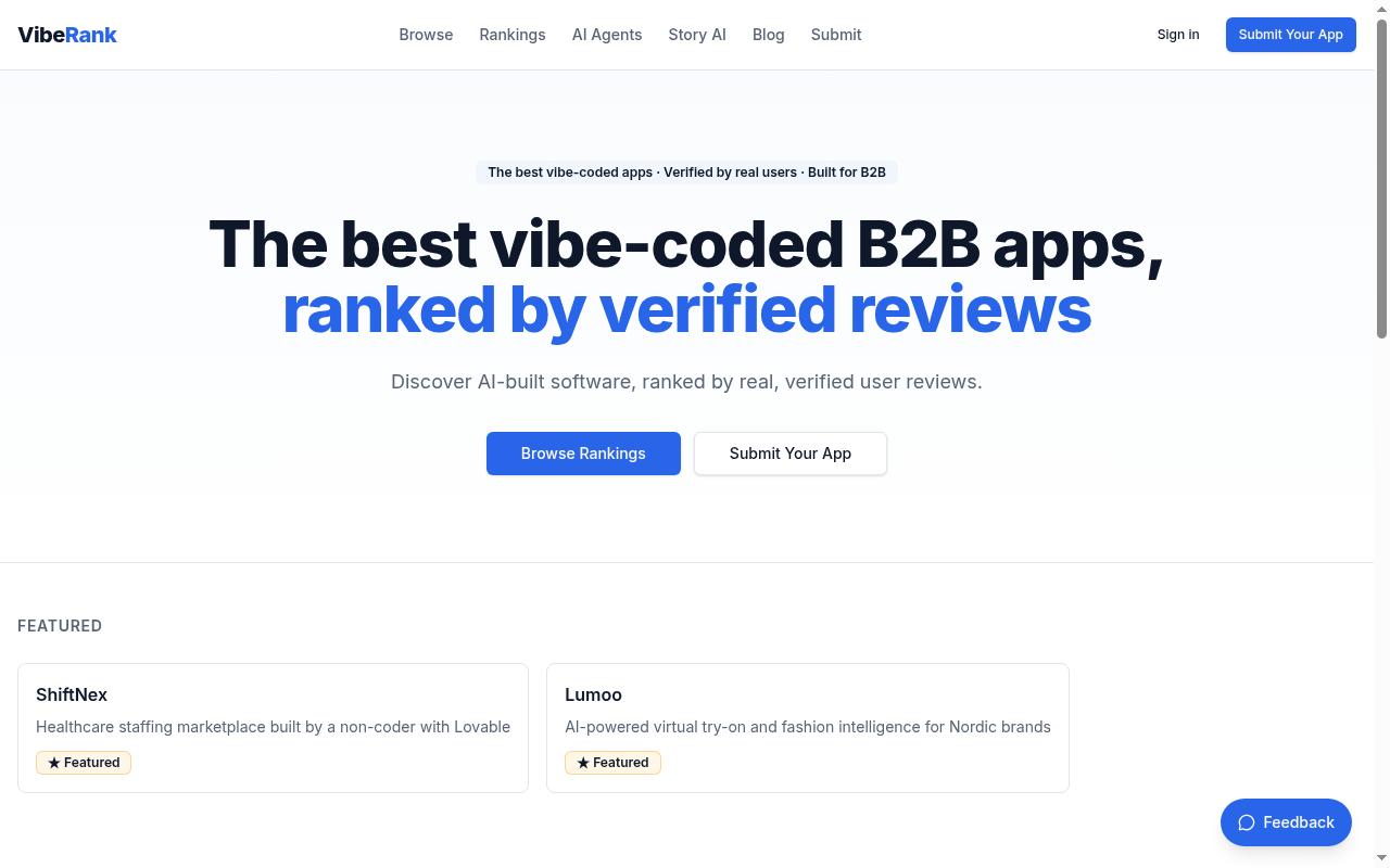 VibeCodeApps Homepage