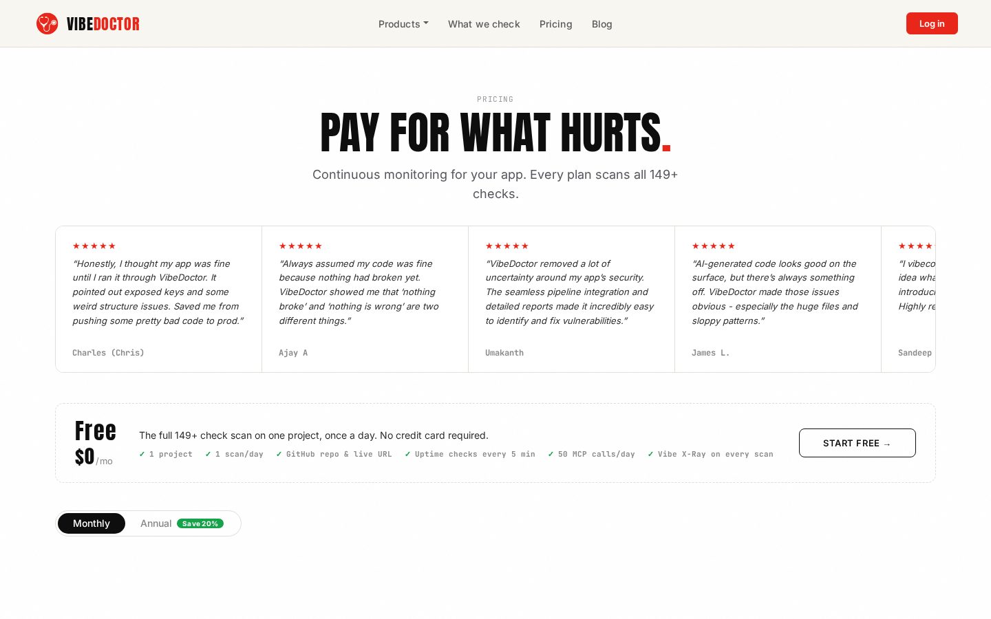 VibeDoctor Pricing