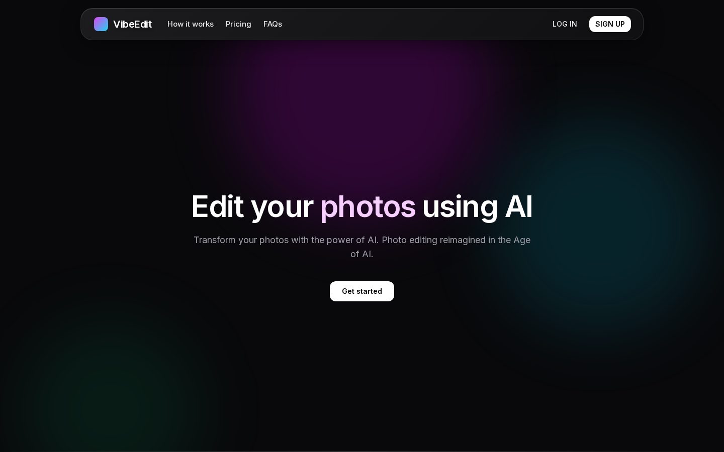 VibeEdit Homepage