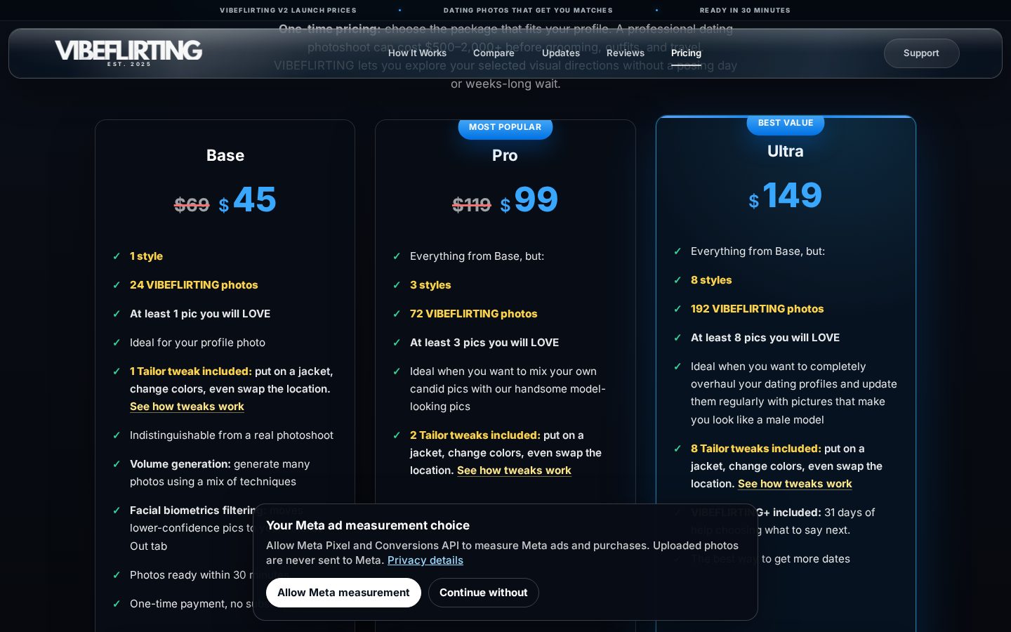 VIBEFLIRTING Pricing
