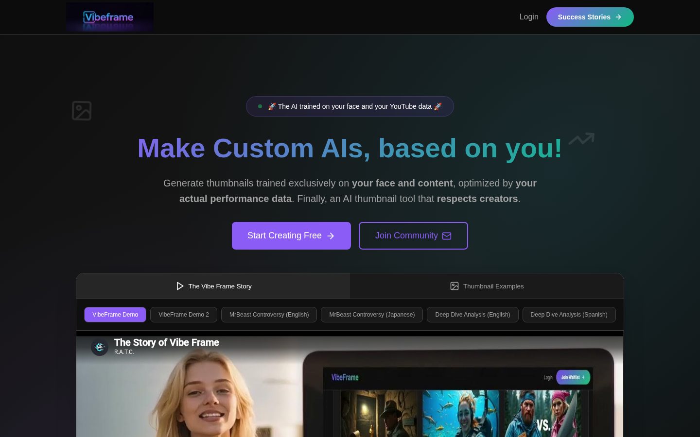 VibeFrame Homepage