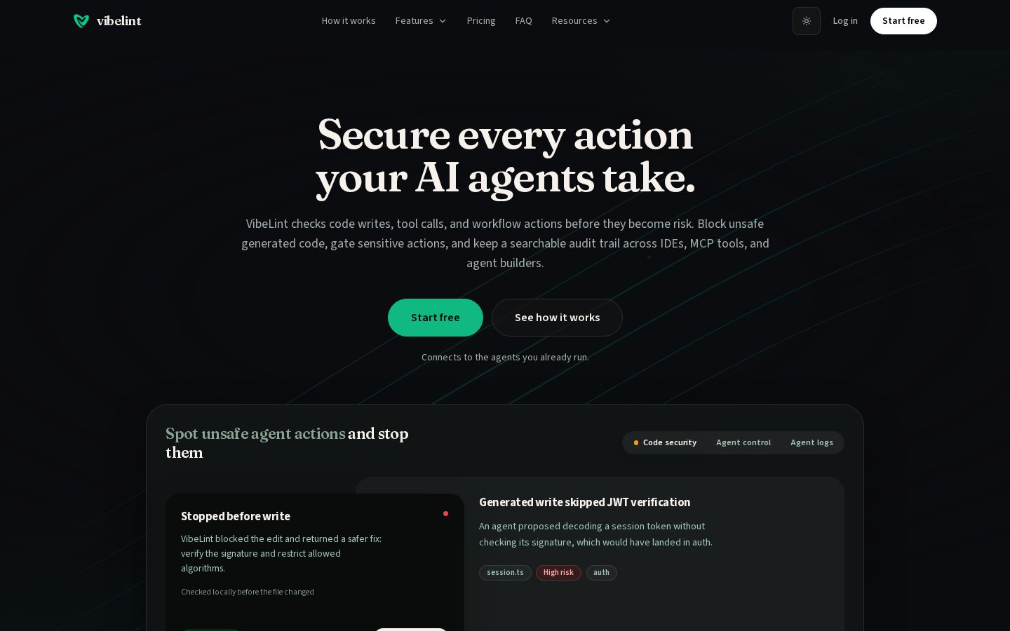 VibeLint Homepage