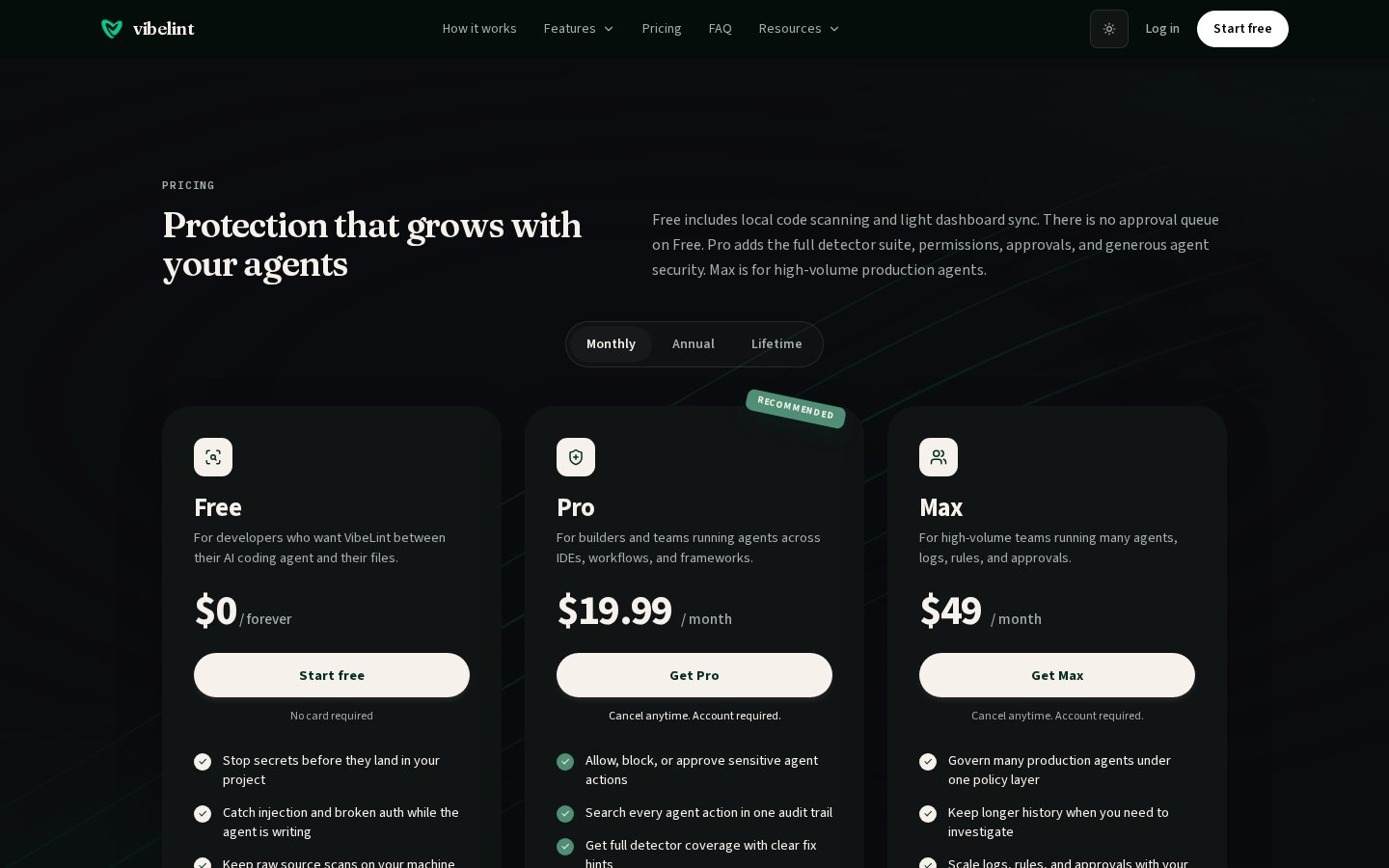 VibeLint Pricing