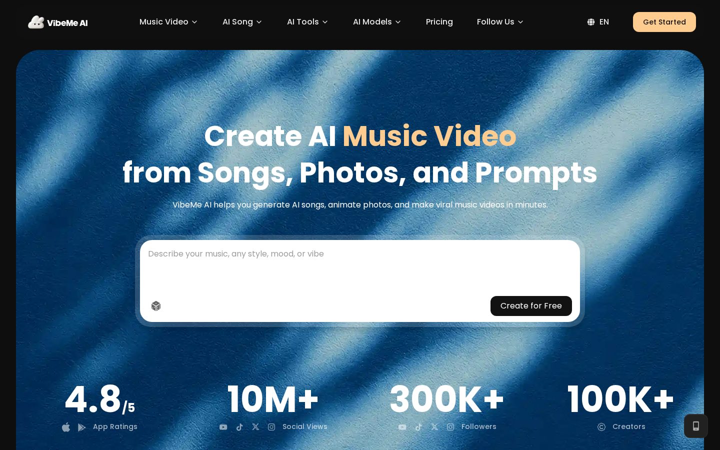 VibeMe AI Homepage