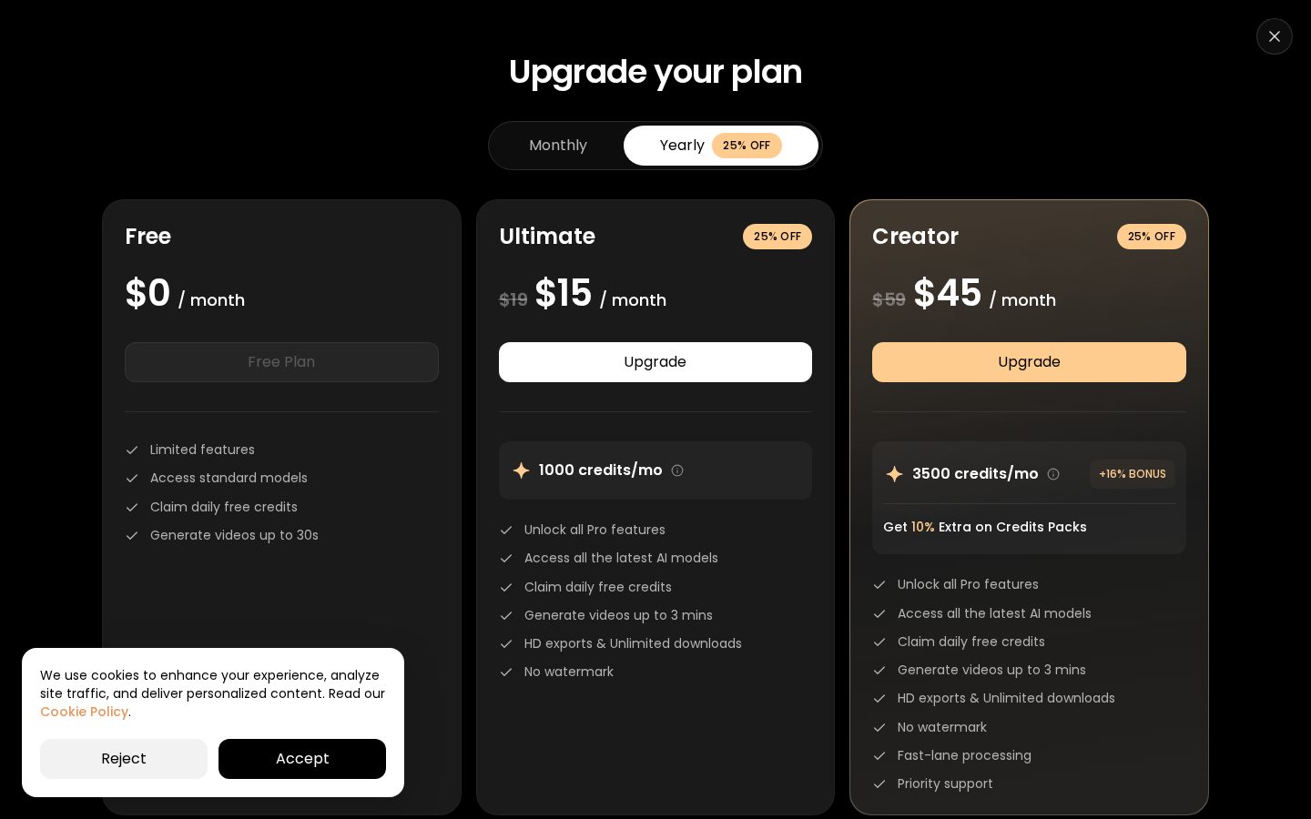 VibeMe AI Pricing