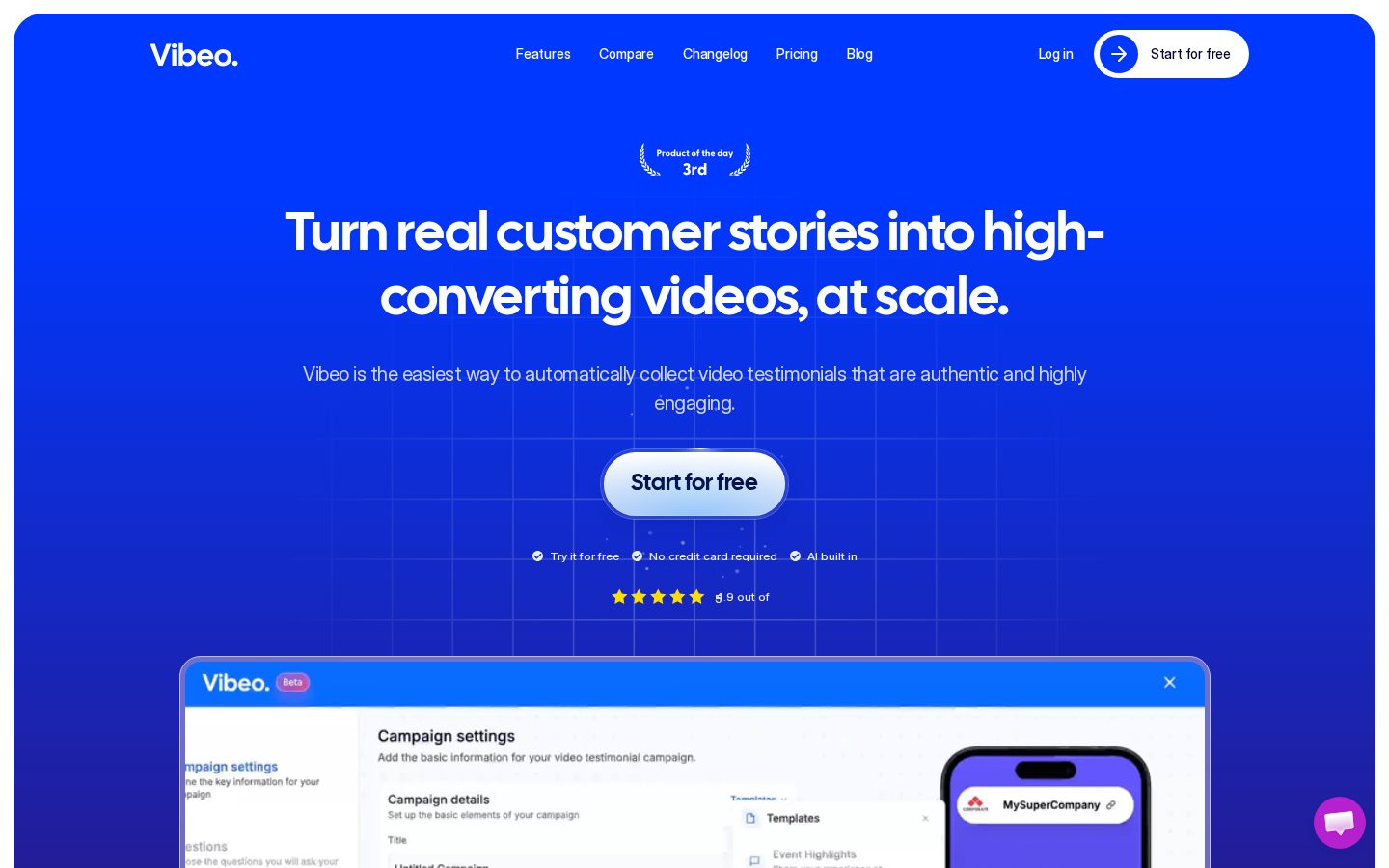 Vibeo Homepage