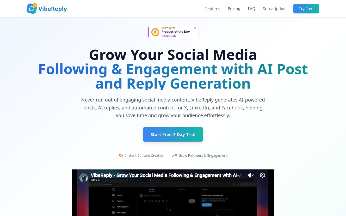 VibeReply Homepage