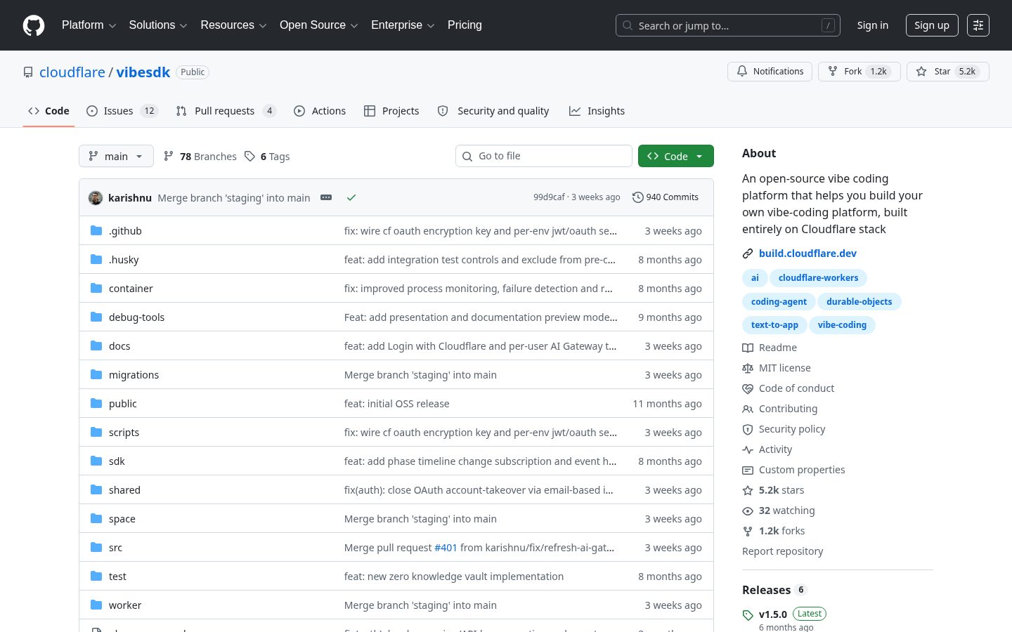 VibeSDK by CloudFlare Homepage