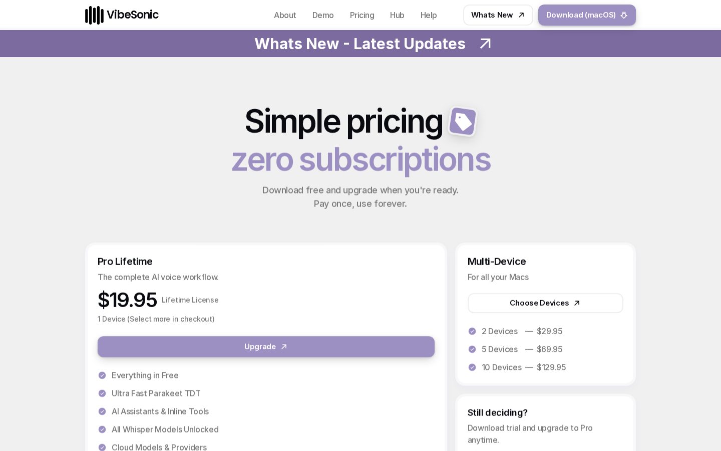 VibeSonic Pricing