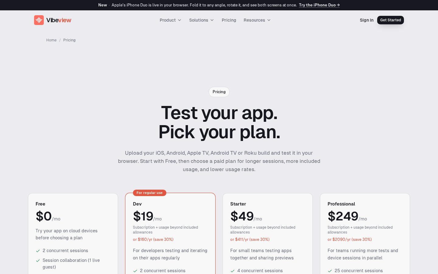 VibeView Pricing