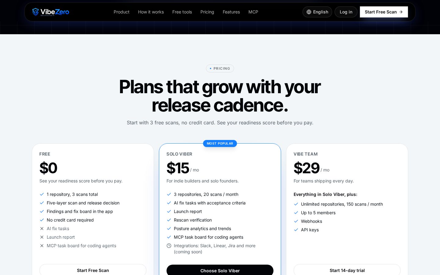 VibeZero Pricing