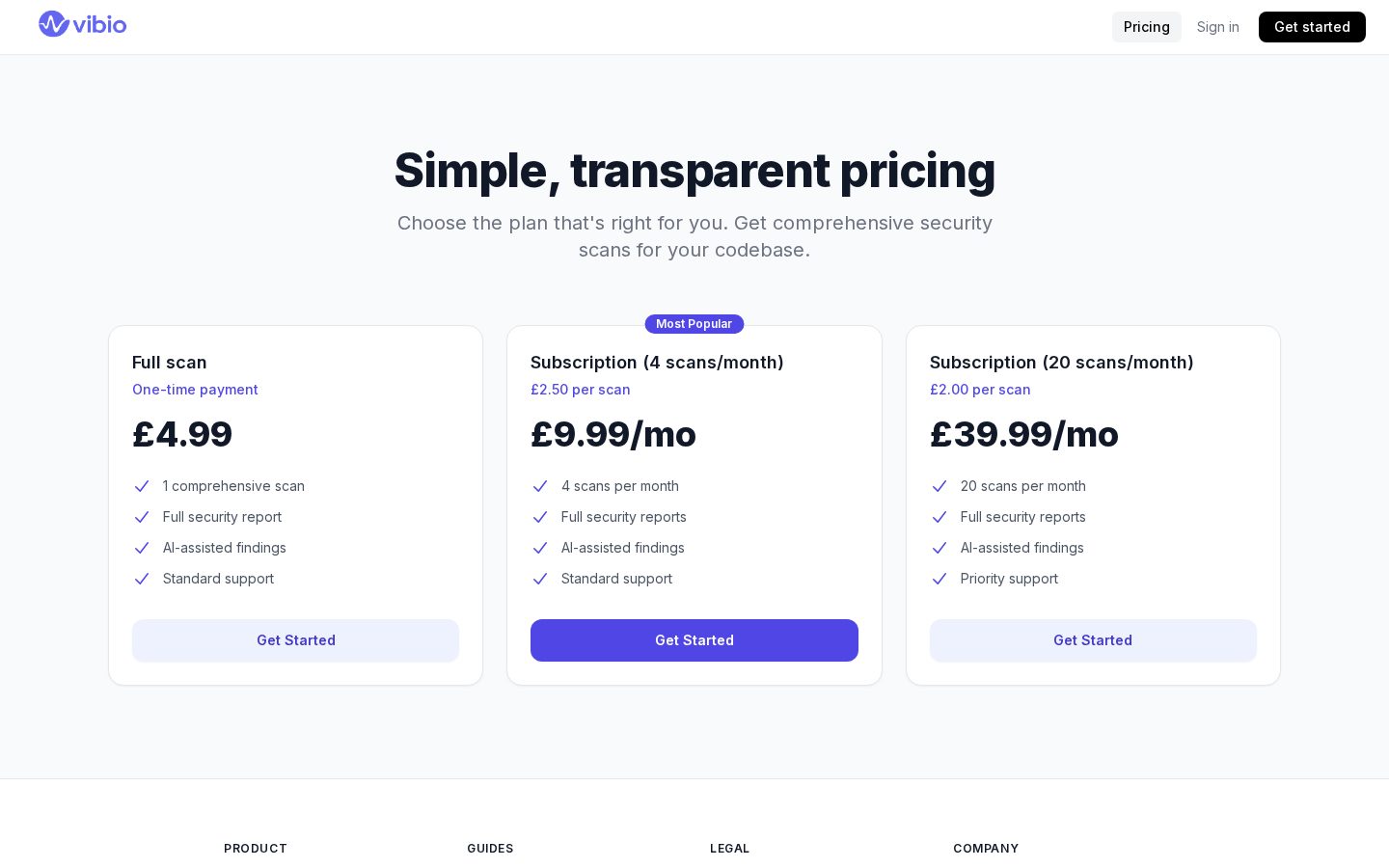 Vibio Pricing