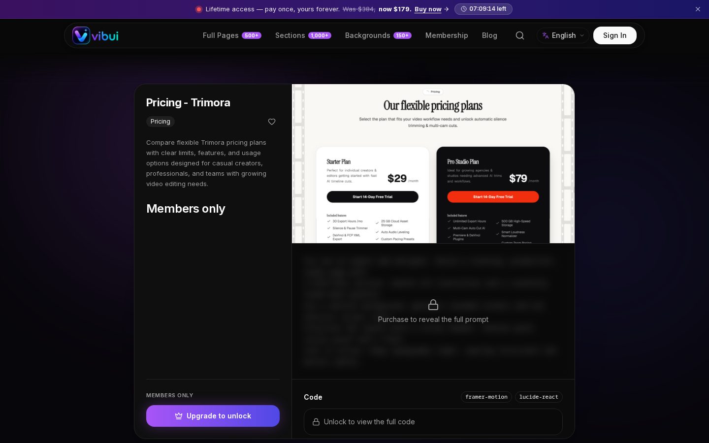 VibUI Pricing