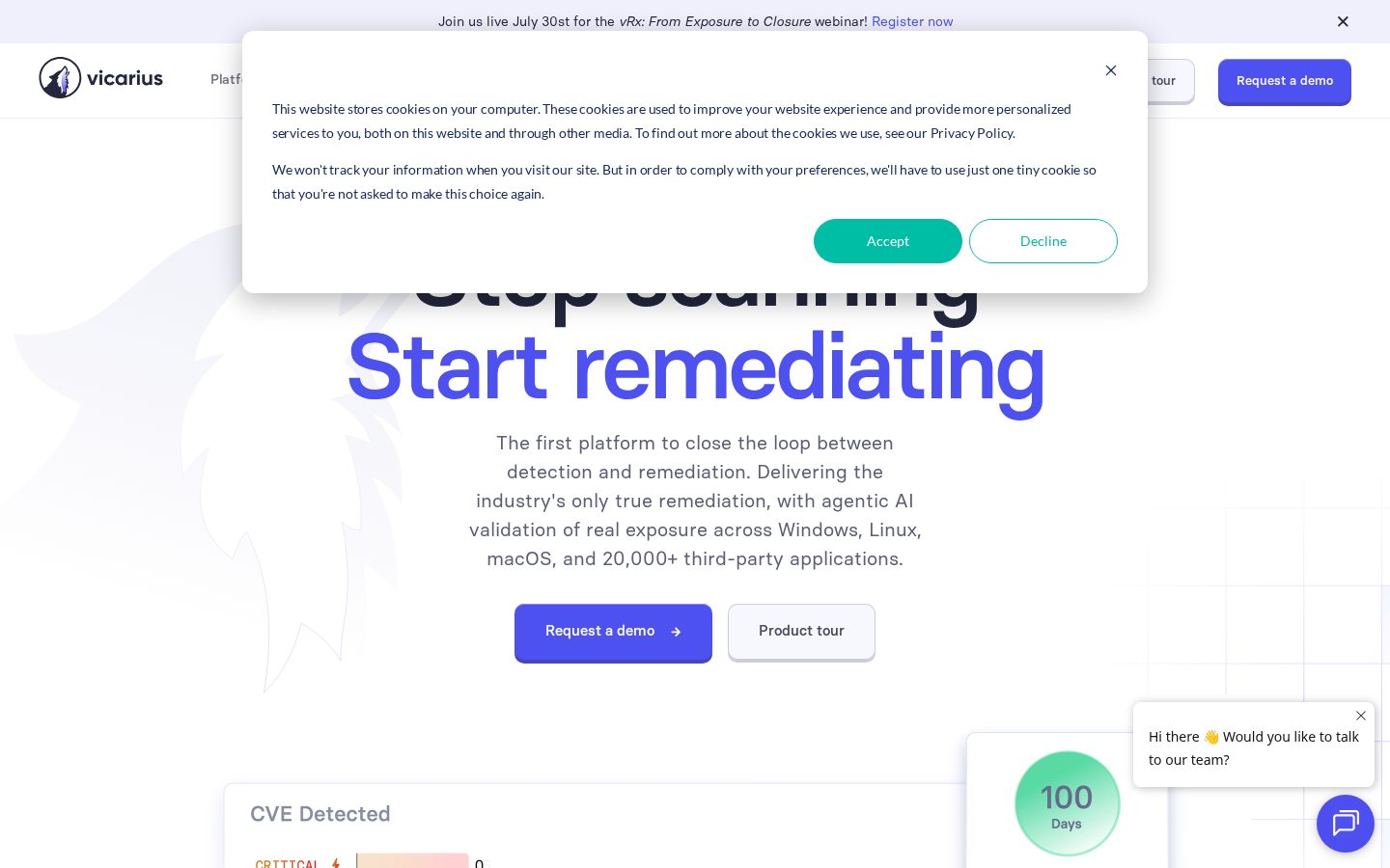 Vicarius Homepage