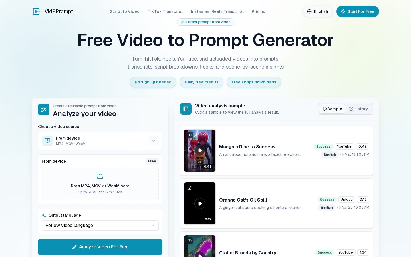 Vid2Prompt Homepage