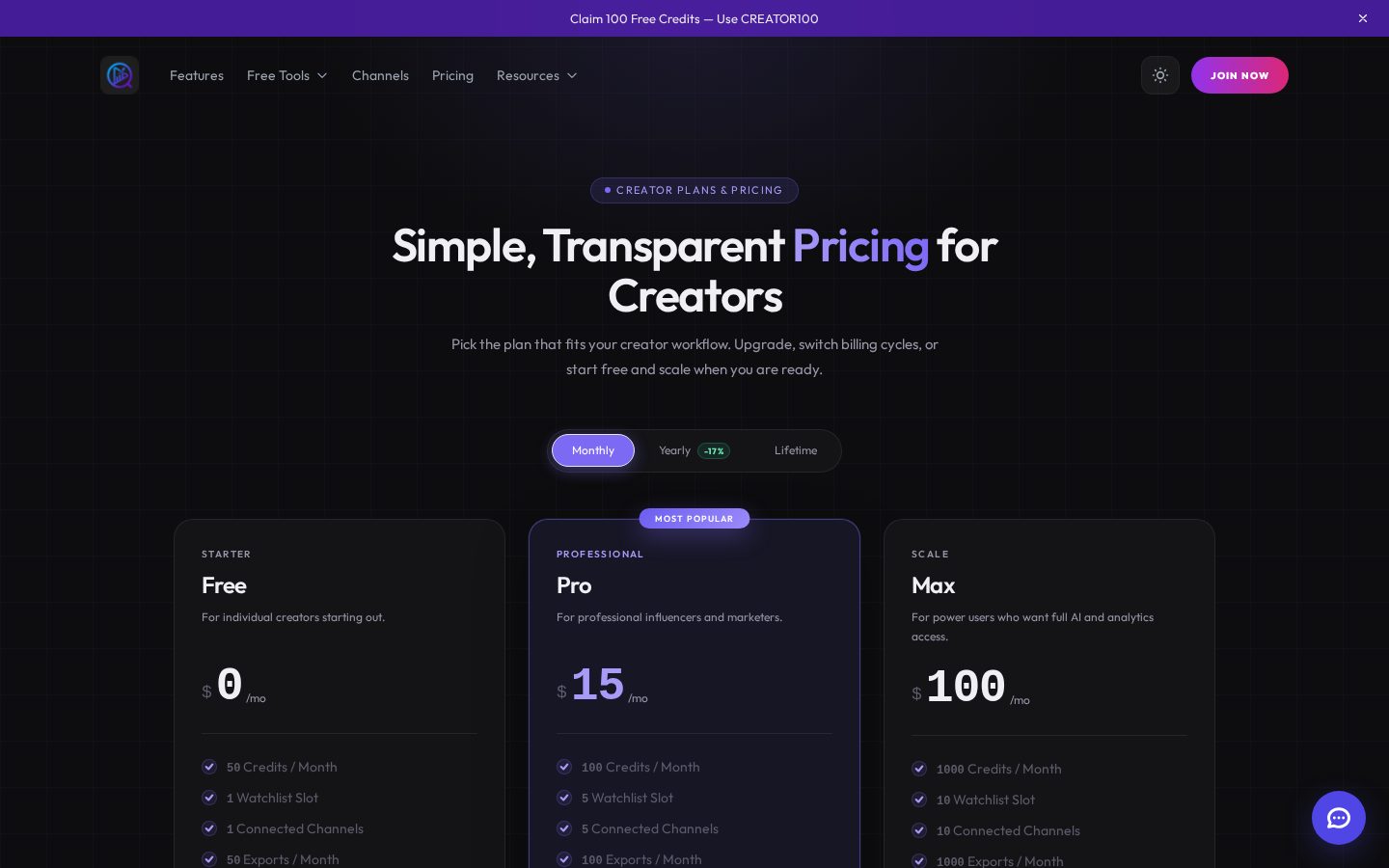 Vidanalyze Pricing