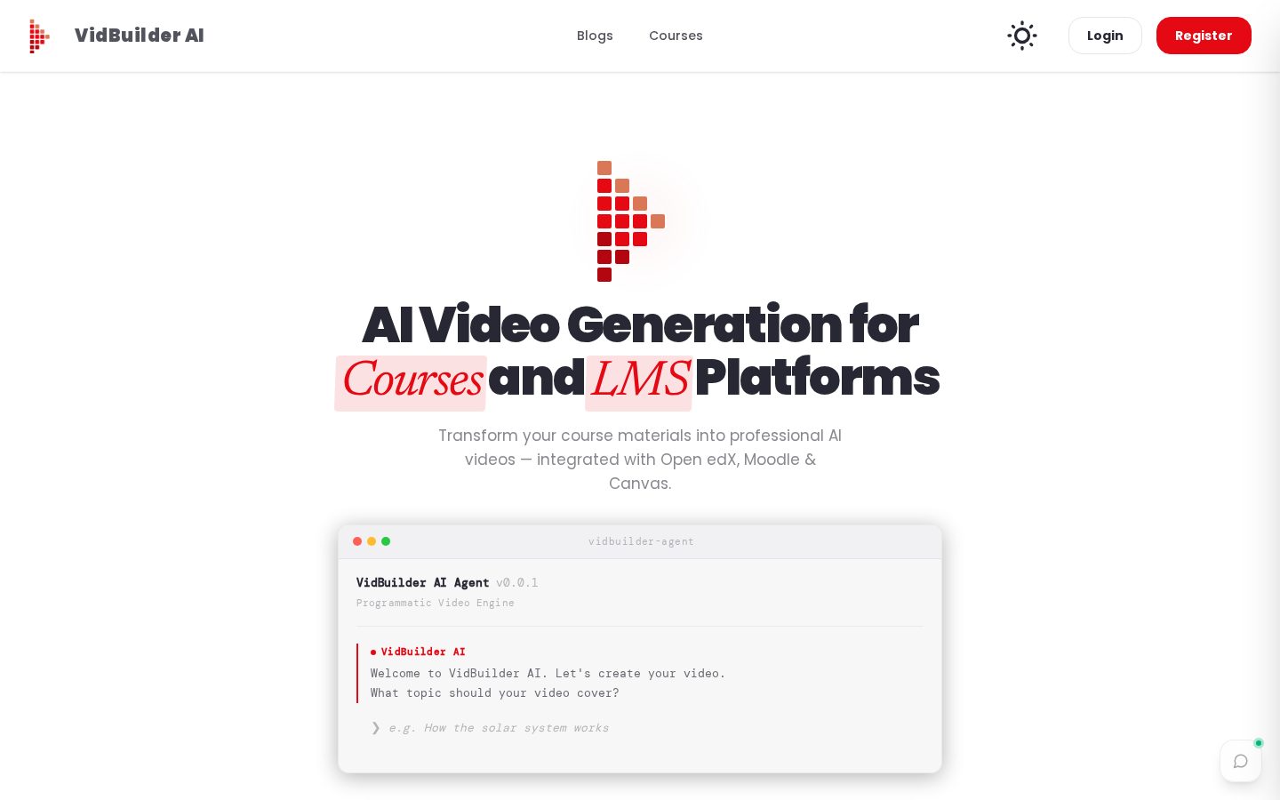 VidBuilder AI Homepage