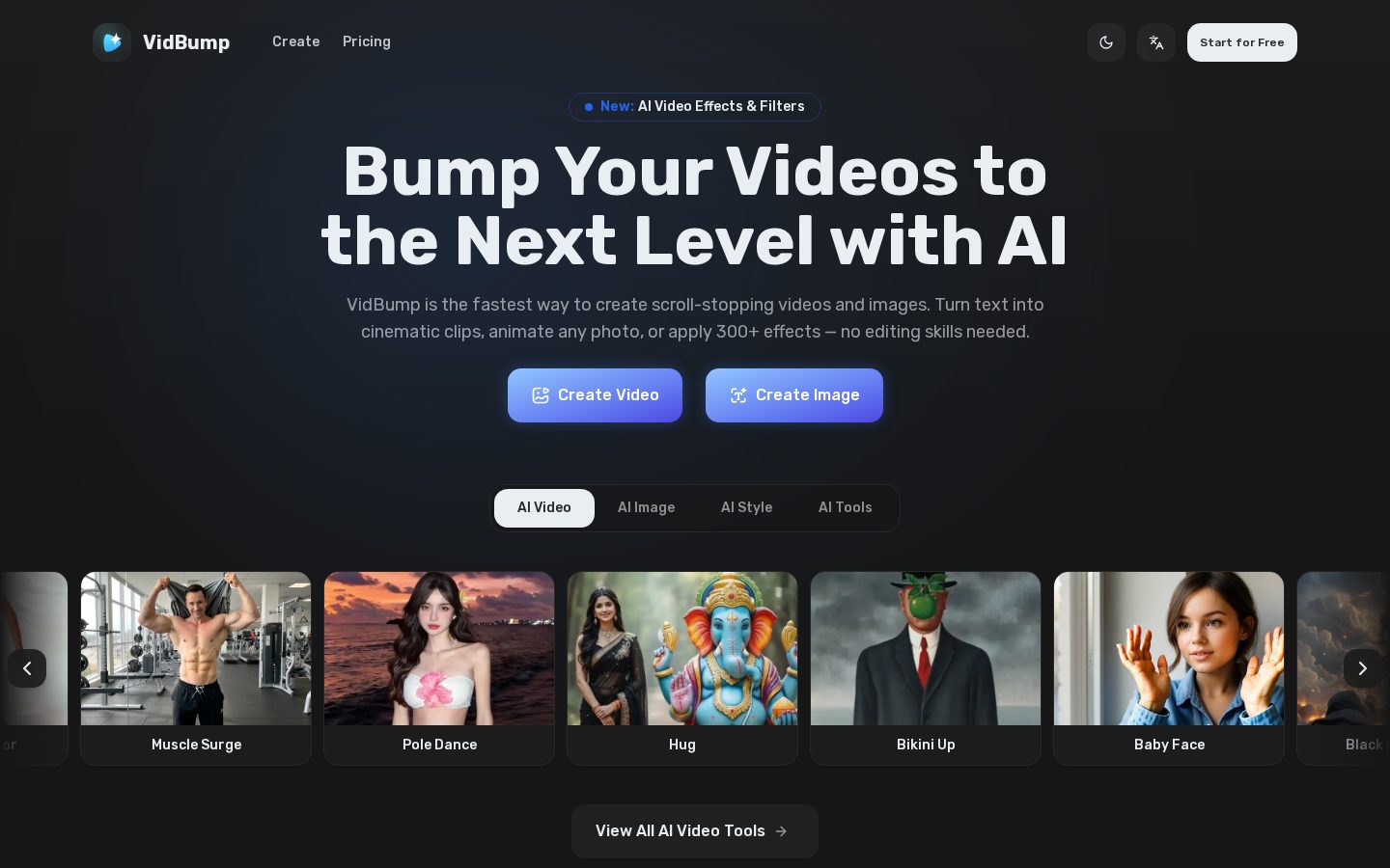 VidBump Homepage