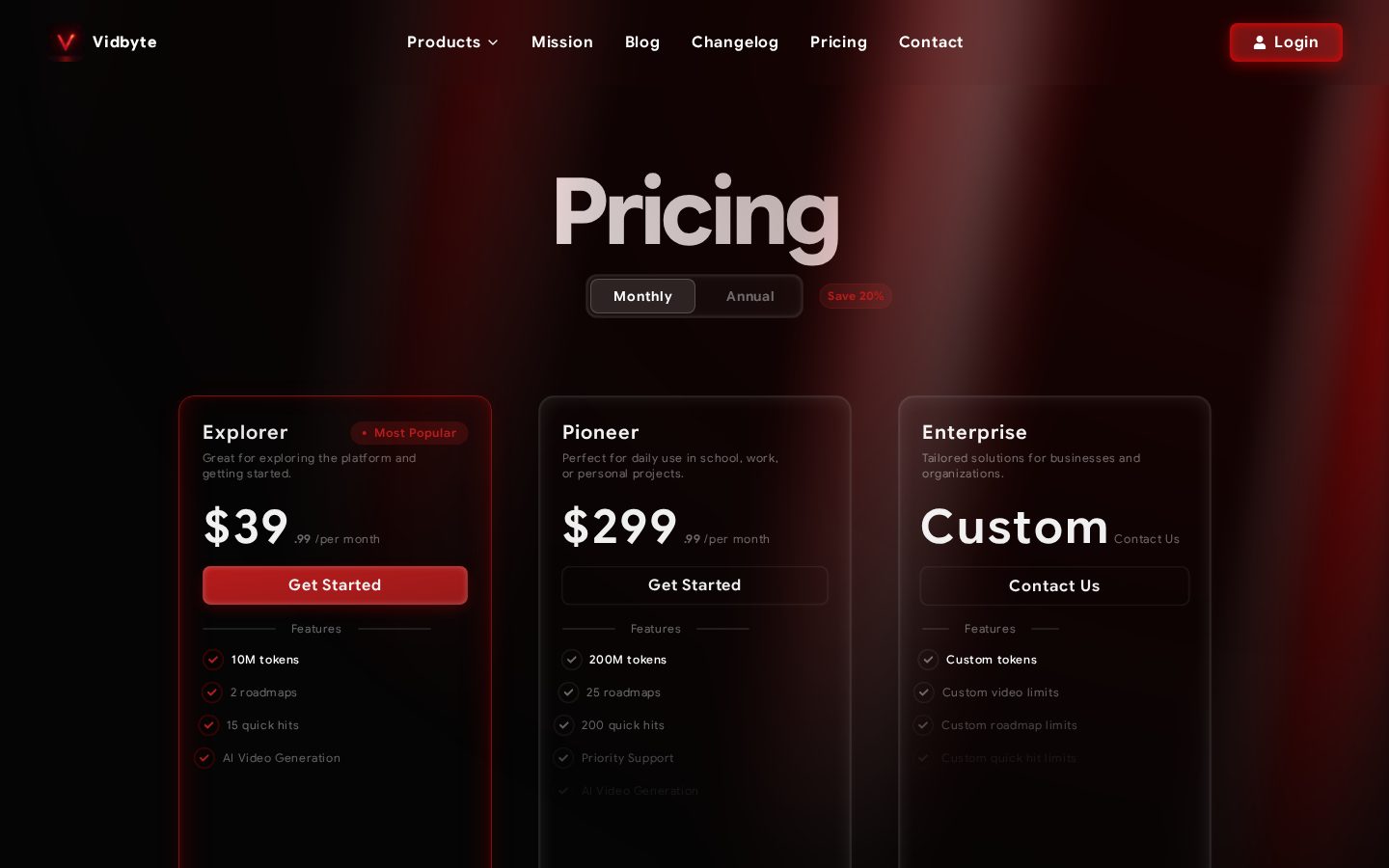 Vidbyte Pricing