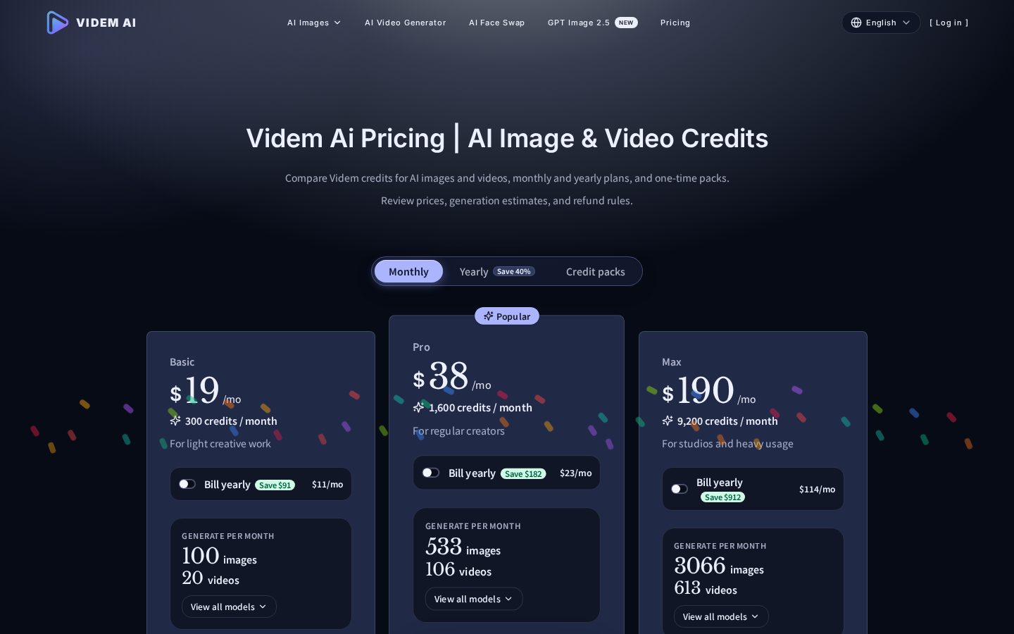 Videm Ai Pricing