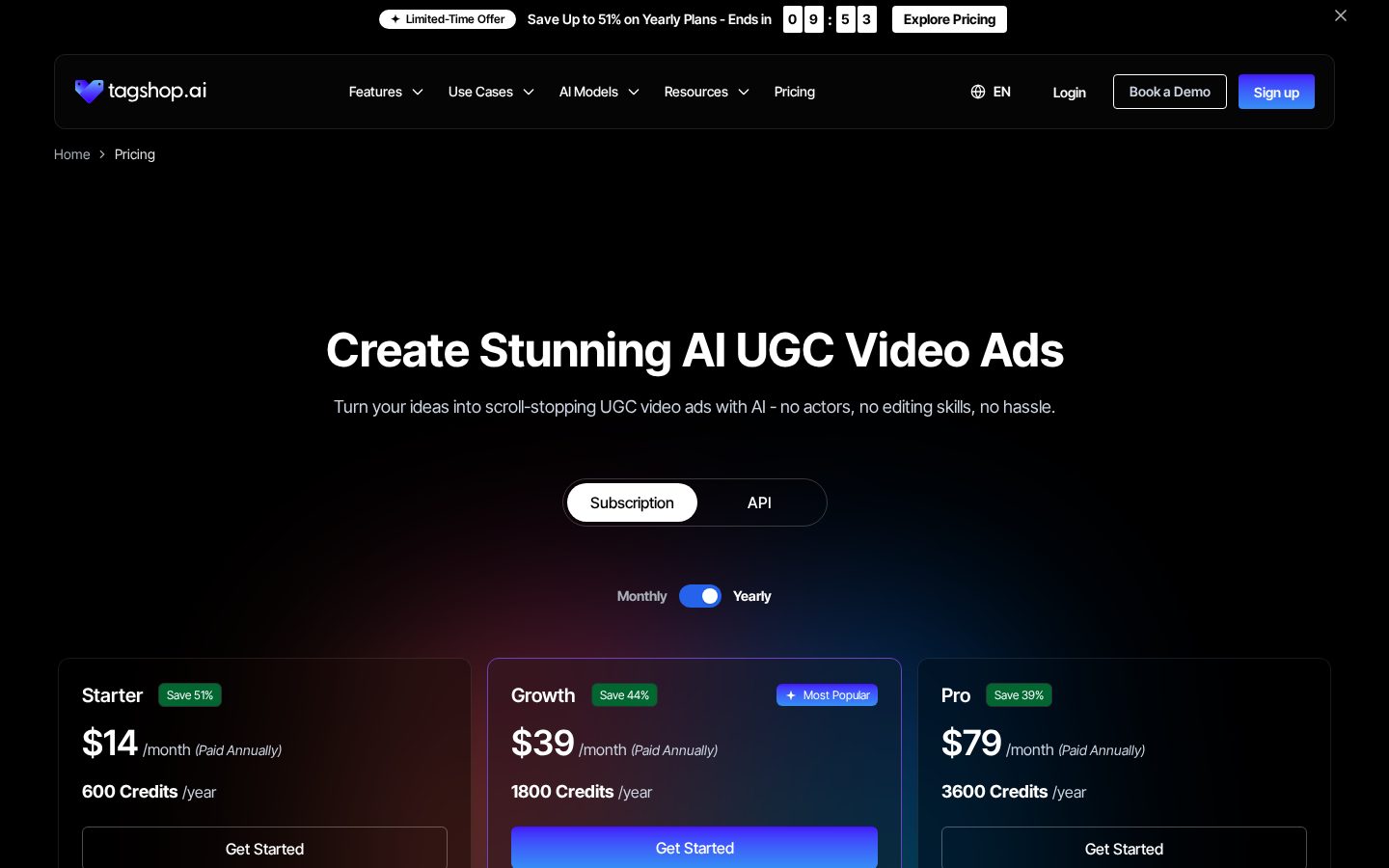 Video Ads Generator Pricing