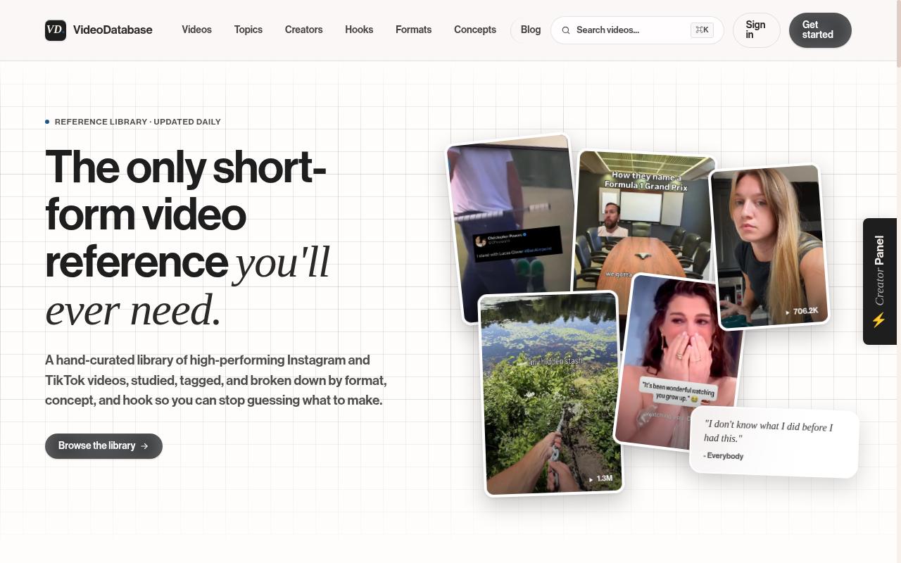 Video Database Homepage
