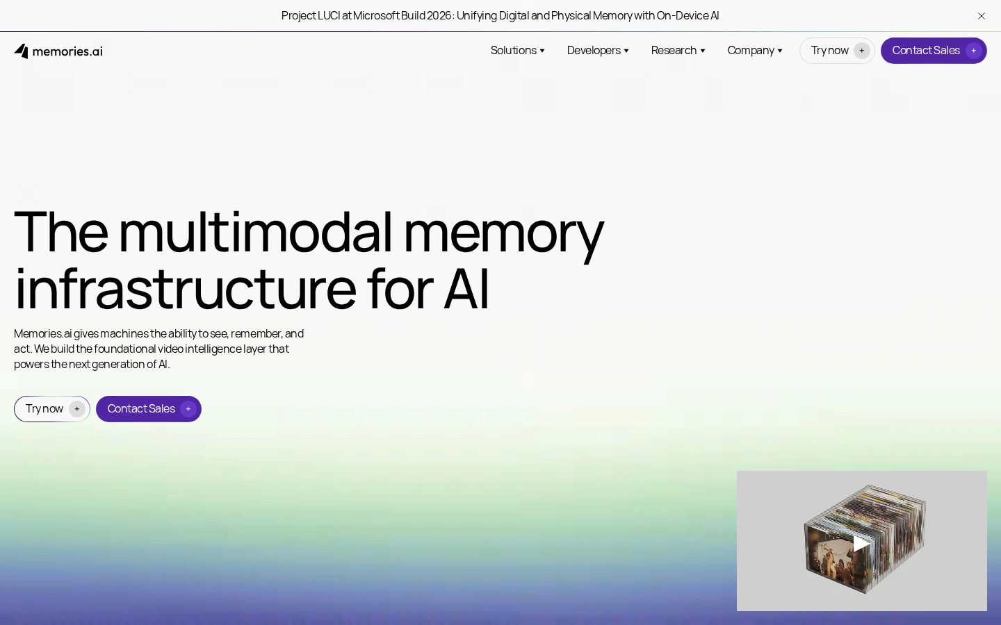 Video Marketer by Memories.ai Homepage