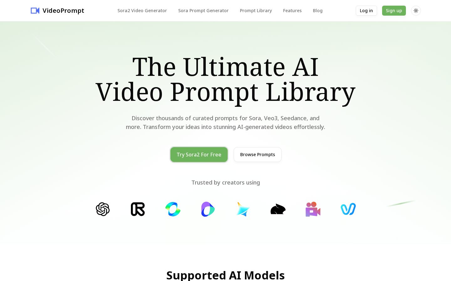 Video Prompt Homepage