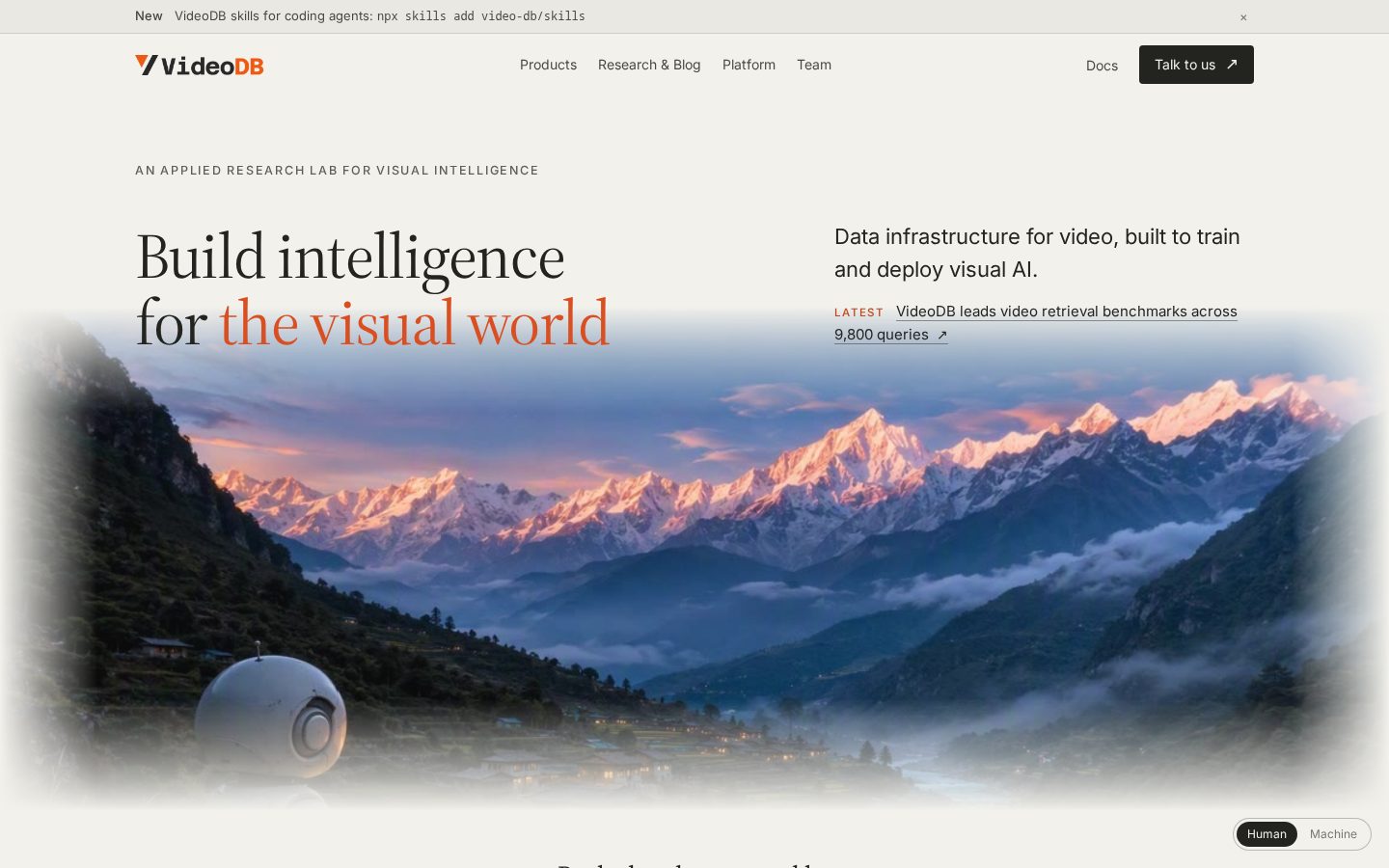 VideoDB Homepage