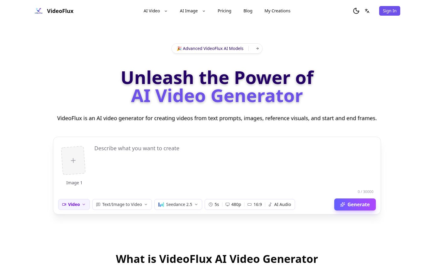 VideoFlux Homepage