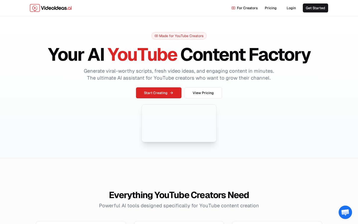 VideoIdeas.ai Homepage
