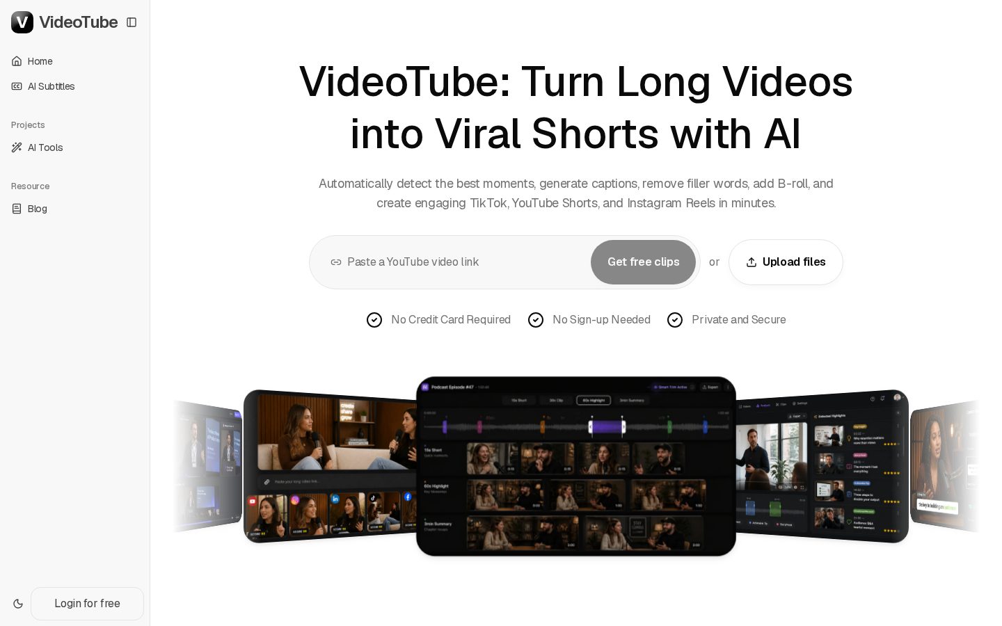 VideoTube Homepage