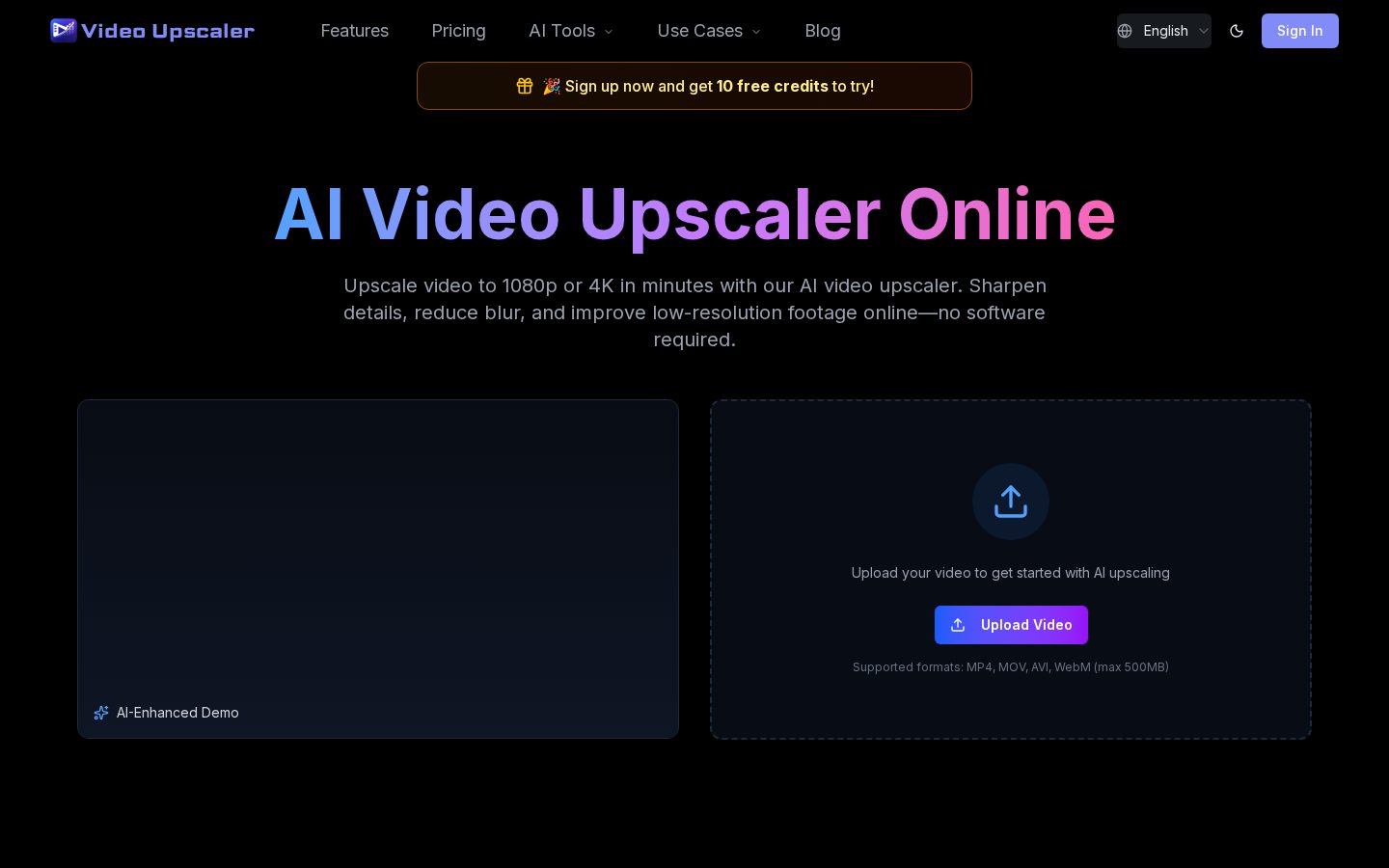 videoupscale Homepage