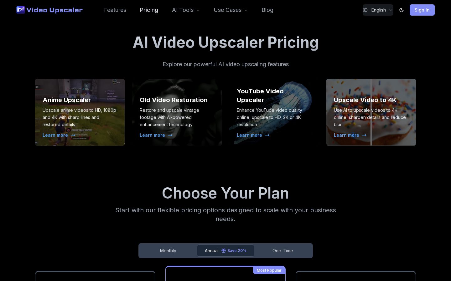 videoupscale Pricing