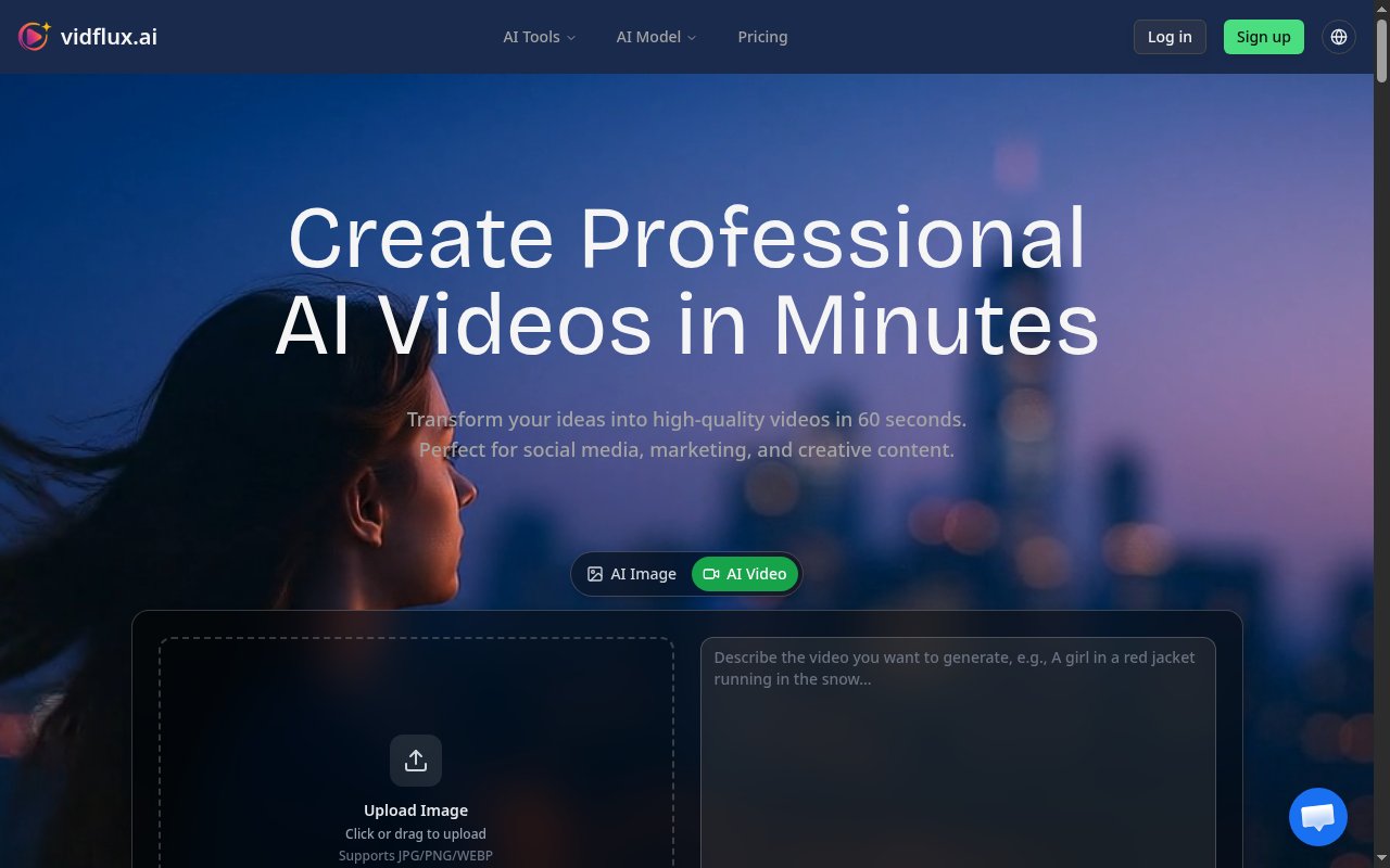 vidflux ai homepage