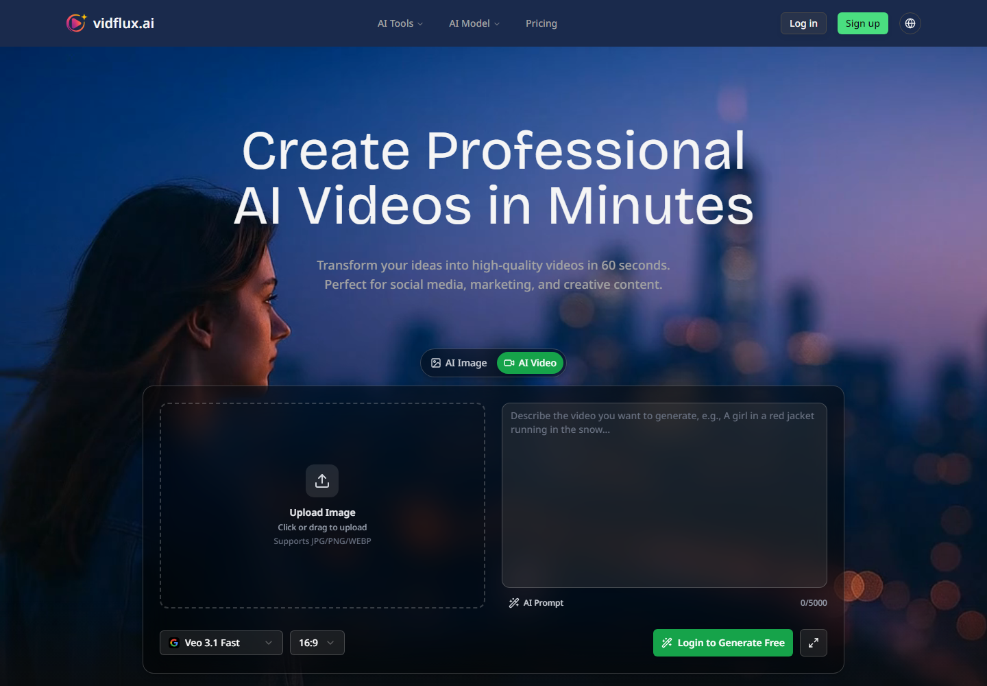 vidflux ai homepage